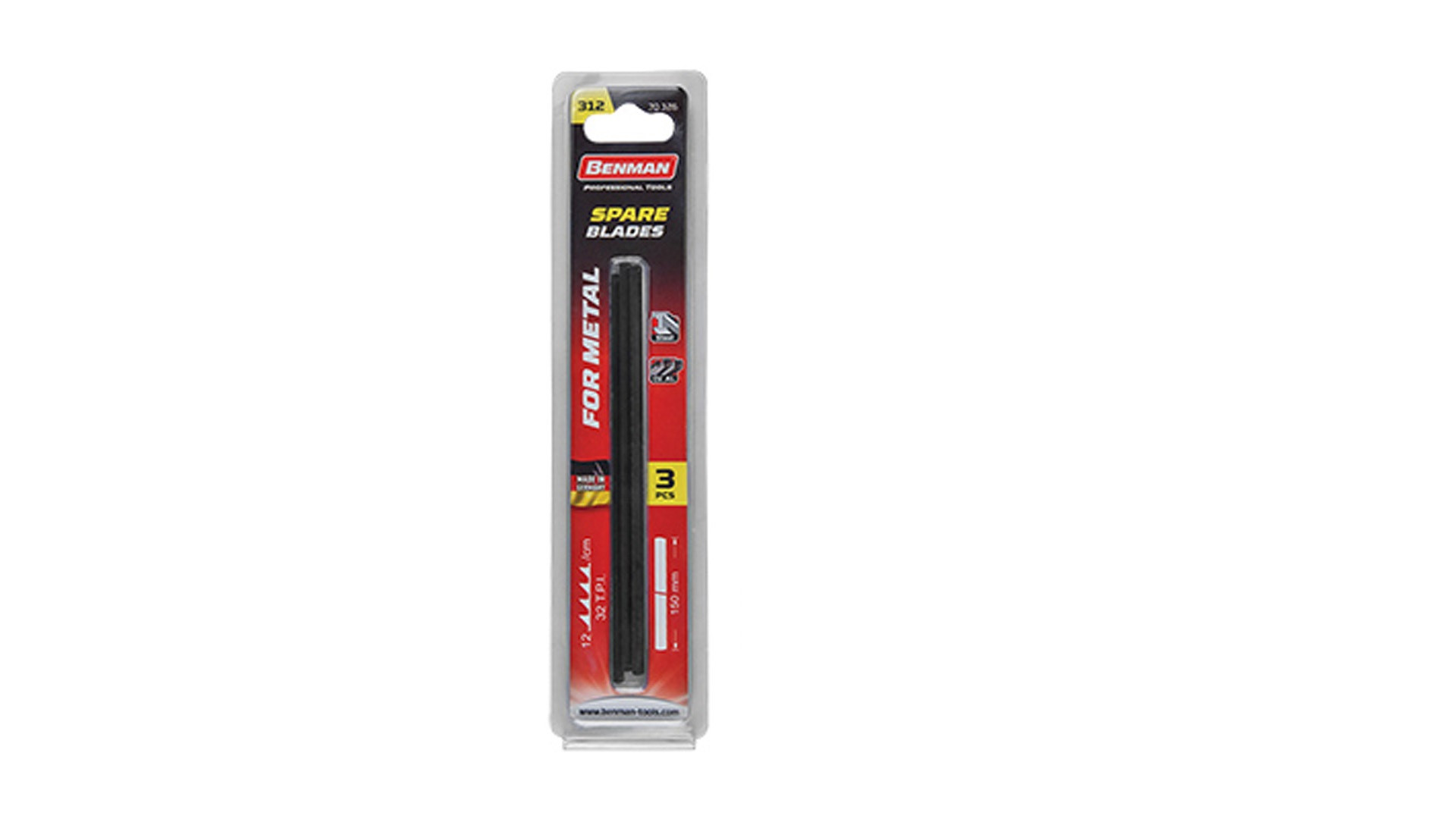 ΛΑΜΑ ΜΙΝΙ ΣΙΔΗΡΟΠΡΙΟΝΟΥ ΓΙΑ ΜΕΤΑΛΛΟ  150x6mm x 32TPI (3 τμχ) BENMAN (70326)