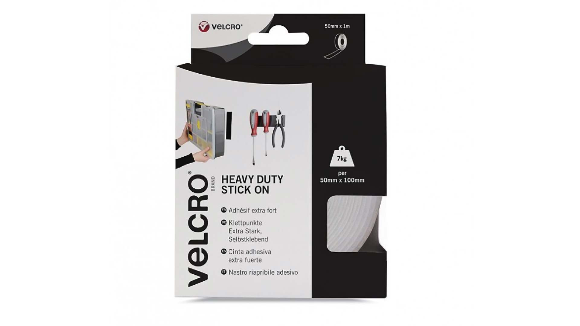 HEVY DUTY TAPE 50MMX1M WHITE VELCRO (60242062)